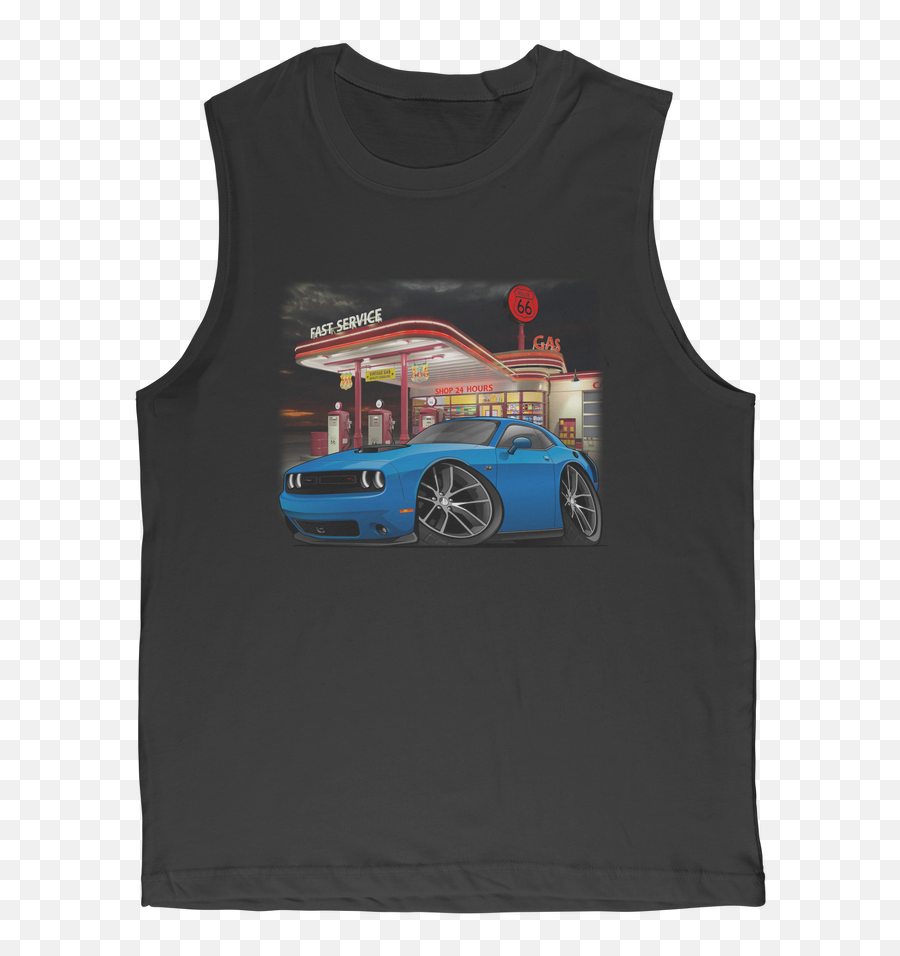 Blue Dodge Challenger Hot Rod Premium Adult Muscle Top - Custom Car Png,Hot Rod Png