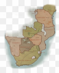 Southern Africa Safari Destinations Map - Atlas Png,Africa Map Png