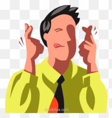 His Fingers Crossed Royalty Free Vector - Sorte No Poker Png,Fingers Crossed Png