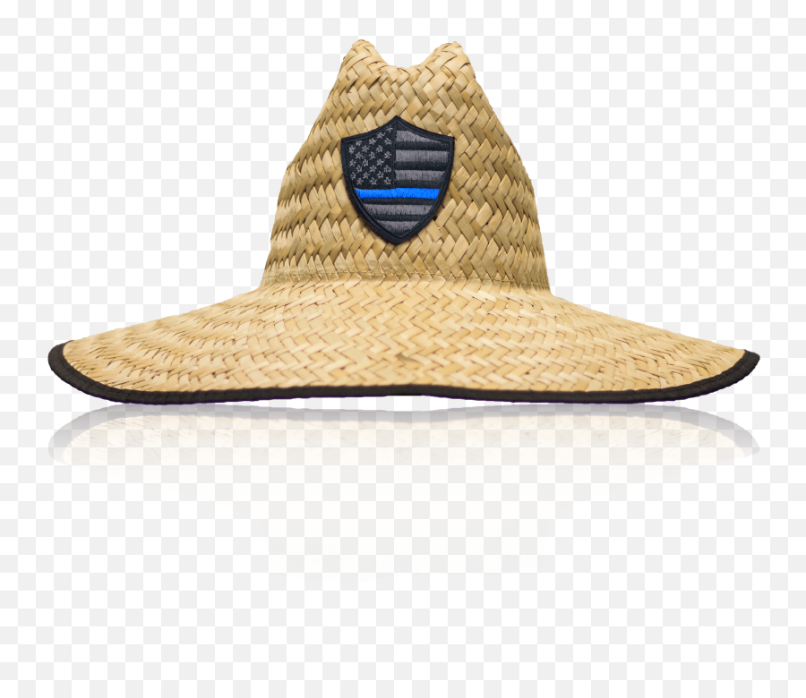 Sa Straw Hat Thin Blue Line American Flag Shield - Straw Hat With American Flag Under Brim Png,Thin Blue Line Png