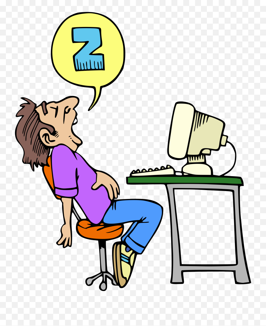 Computer Nerd Clip Art Png Image - Sleeping At Desk Clipart,Computer Clip Art Png