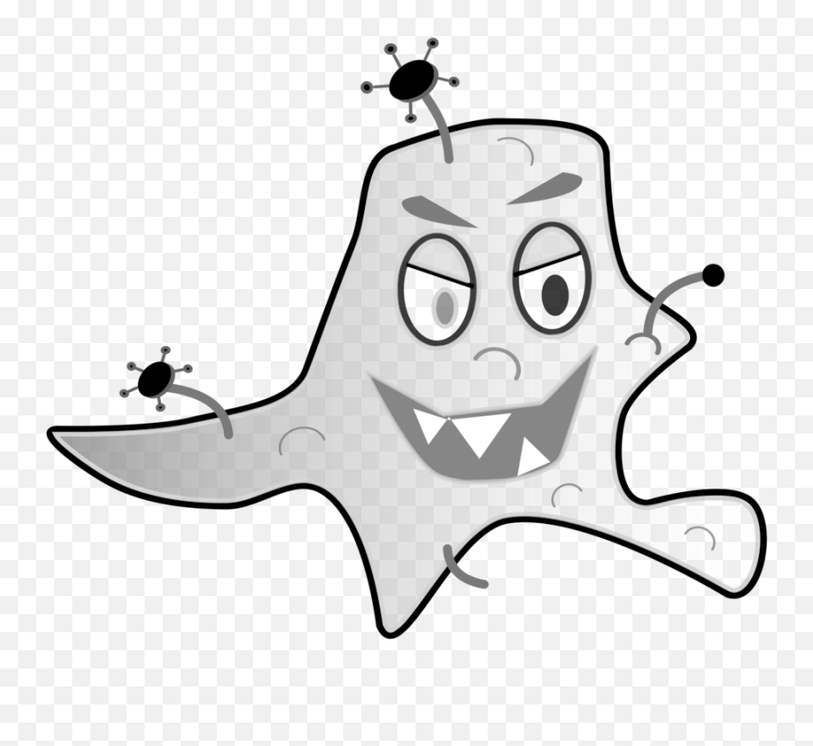 Bacteria Microorganism Drawing Cell - Cartoon Germs Png,Germ Png
