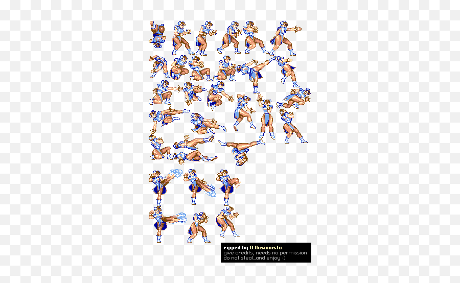 Street Fighter 2 Chun Li Sprites - Street Fighter Chun Li Sprite Sheet Png,Chun Li Png