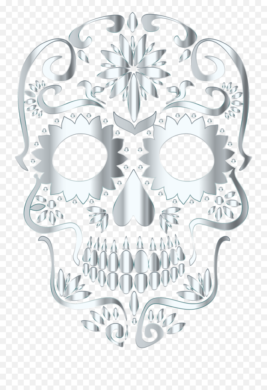 Sugar Skull Clipart Transparent - Sugar Skull White Transparent Background Png,Sugar Skull Png