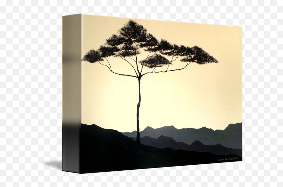 Tree Mountains Silhouette By Denise Angelle - Tree Png,Mountain Silhouette Png