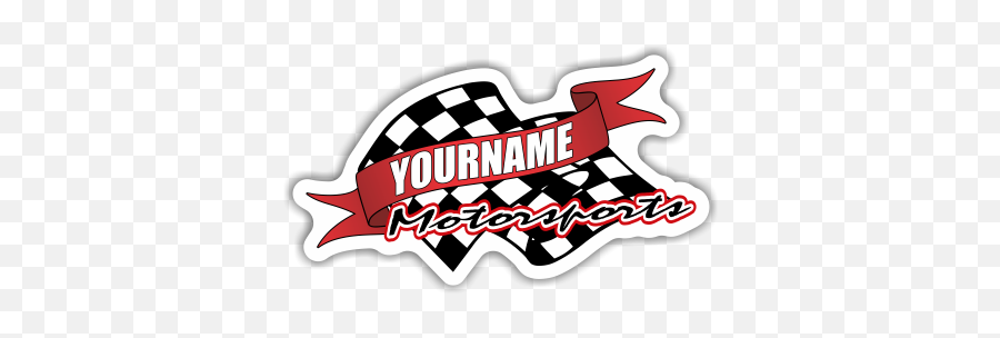 Custom Your Name Motorsports Trailer Decals With Checkered Flag - Stickers 6 8 12 18 28 36 48 Automotive Decal Png,Checkered Flag Png