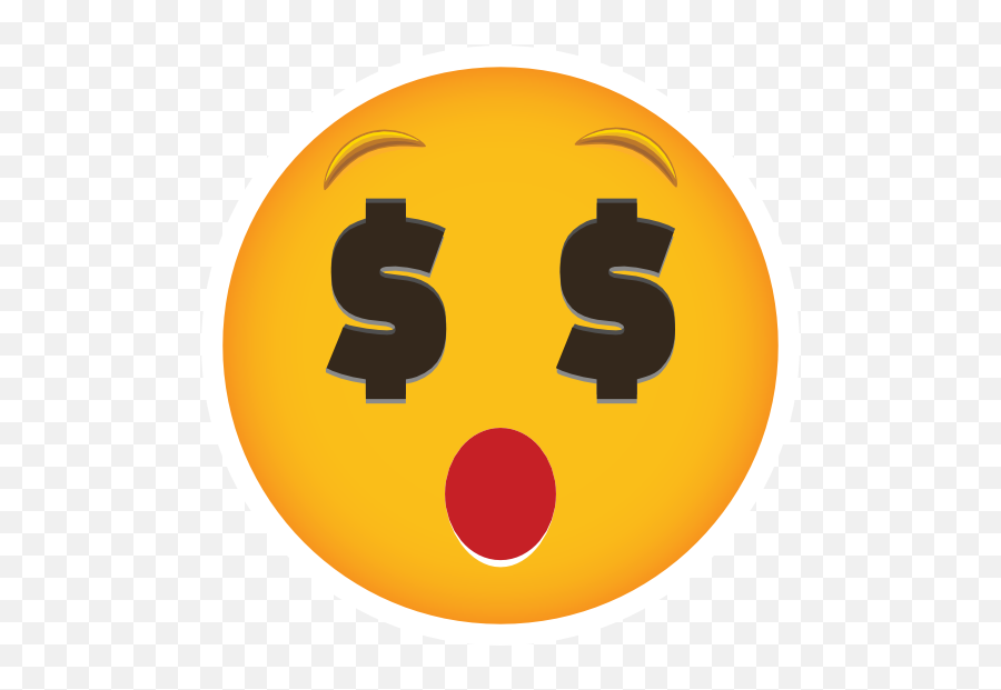 Phone Emoji Sticker Money Eyes Wow - Circle Png,Wow Emoji Png