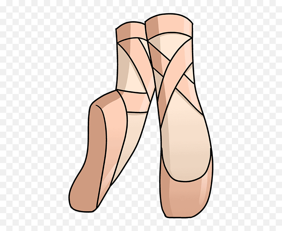 How To Draw Ballet Shoes - Really Easy Drawing Tutorial Round Toe Png,Ballet Shoes Png