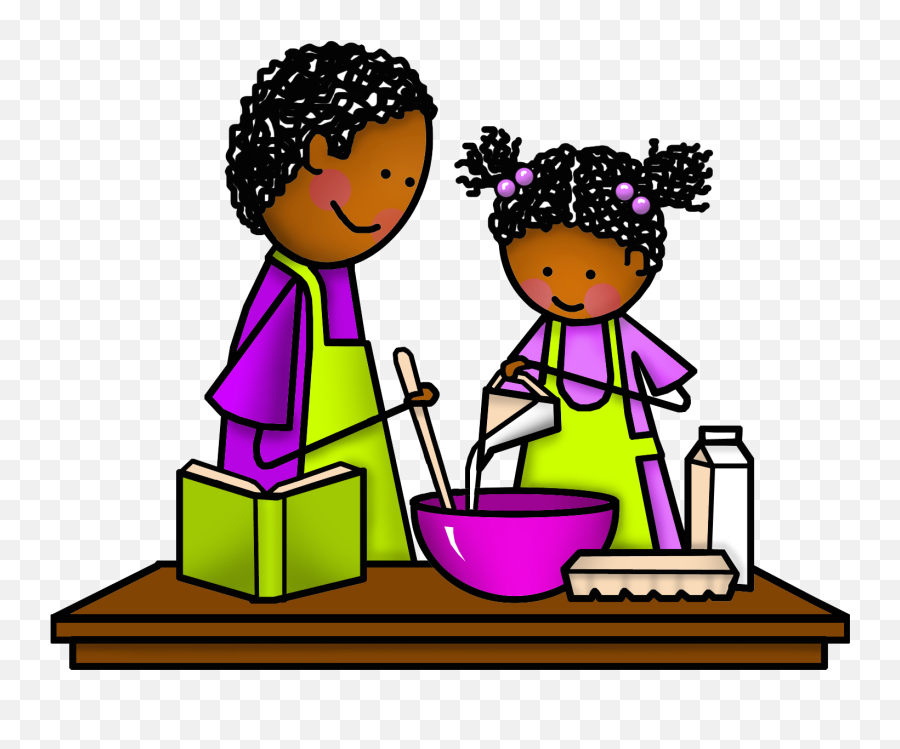 Dad And Daughter Cooking Png - Child Cooking Dad Cartoon,Cooking Png