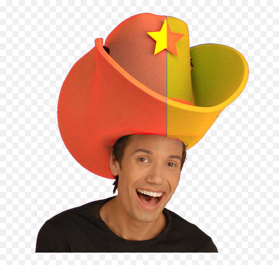 Funny Holiday Hats - Man With Big Cowboy Hat Transparent Png,Funny Hat Png  - free transparent png images 