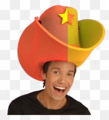 Funny Holiday Hats - Man With Big Cowboy Hat Transparent Png,Funny Hat Png