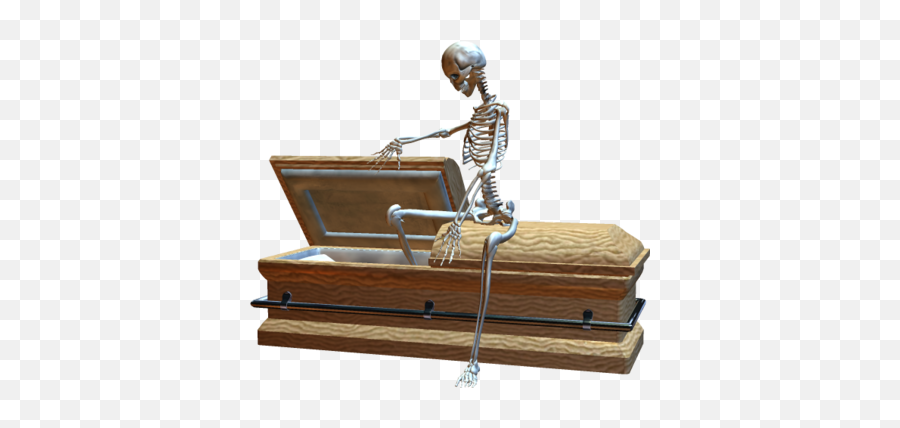 Skeleton In Coffin Png Transparent - Coffin With Skeleton Png,Coffin Png