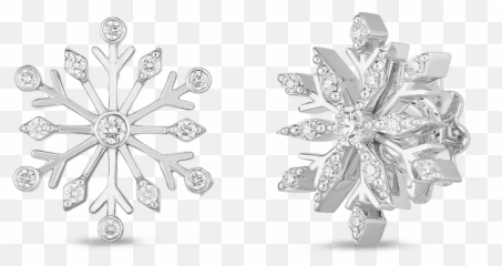 18k W Disney Frozen2 Large Diamond - Decorative Png,Diamond Earrings Png