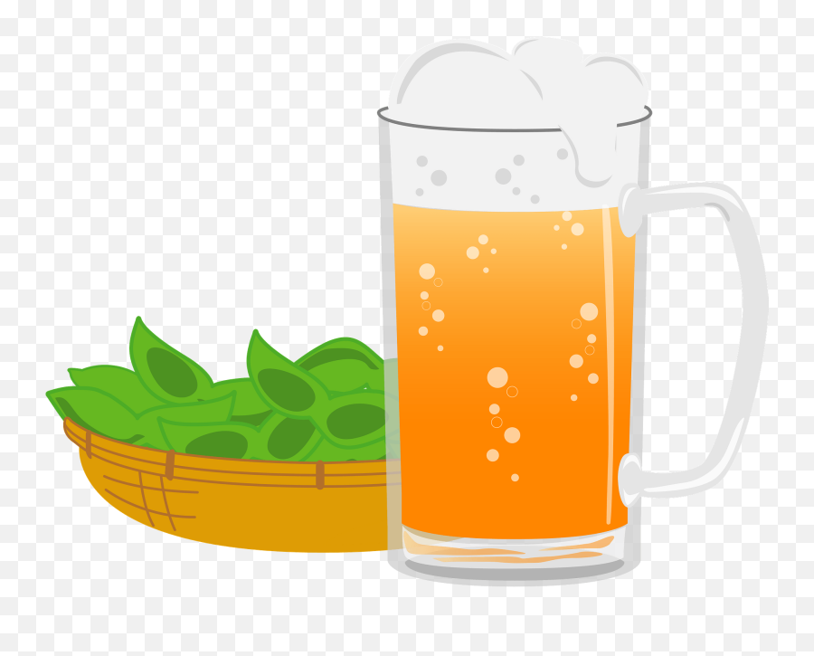 Beer And Edamame Beans Clipart Free Download Transparent - Beer Glassware Png,Beer Foam Png