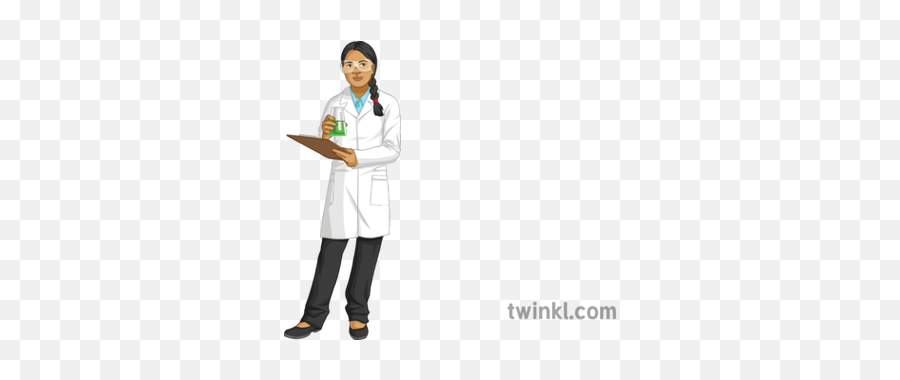 Student Lab Coat Scientist Science Girl - Happy Png,Lab Coat Png