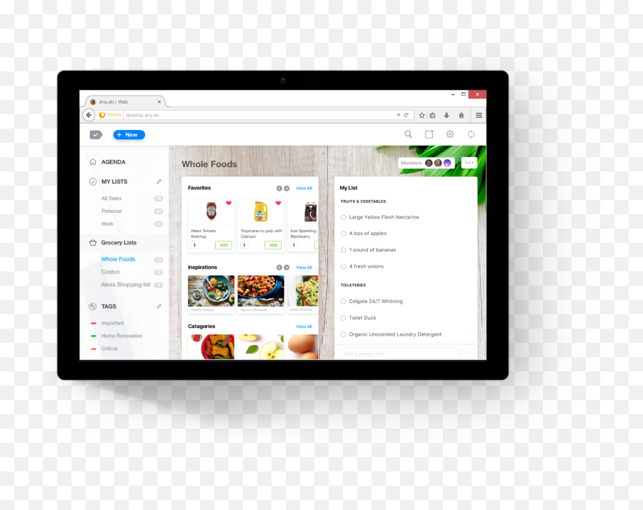 The Best Grocery List App For Desktop Anydo - Technology Applications Png,How To Put A Icon On Desktop