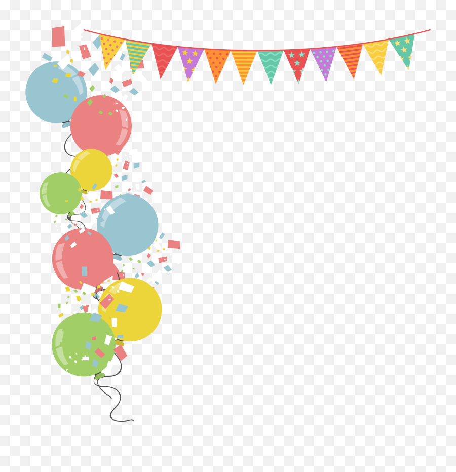 Download Colorful Border Balloon Illustration Vector Flags - Balloon Border Png,White Balloons Png