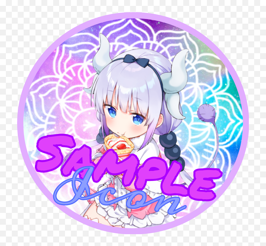 Icon Itried Kannakamui Dragonmaid - Circle Full Size Png Fictional Character,Purple Anime Icon