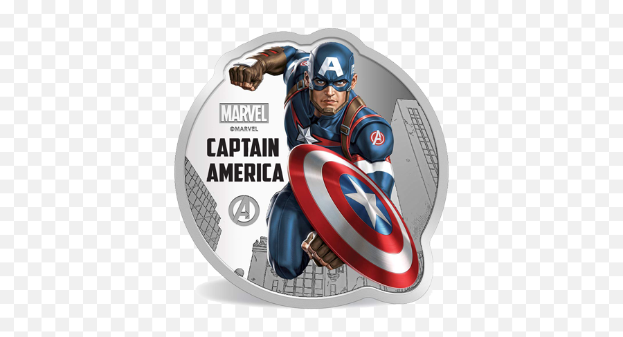 Marvel Captain America Colored 311 Gm Silver 9999 Coin - Modern Captain America Art Png,Captain America Icon Pack