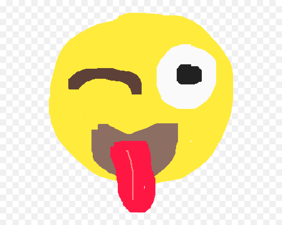 Pixilart - Winking While Sticking Your Tongue Out Emoji By Cartoon Png,Tongue Out Emoji Png