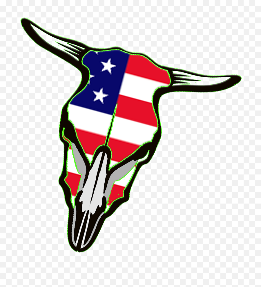 Bull Skull Red White Blue Head Clear Png - Kings Gun Skull Red White And Blue,Skull Head Png