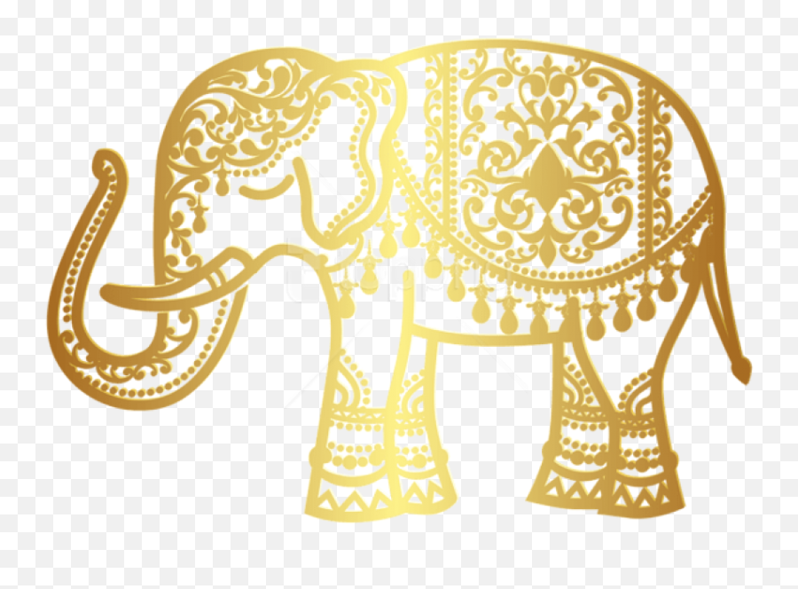 Free Png Download Decorative Gold Indian Elephant - Transparent Background Indian Elephant Png,Elephant Clipart Transparent