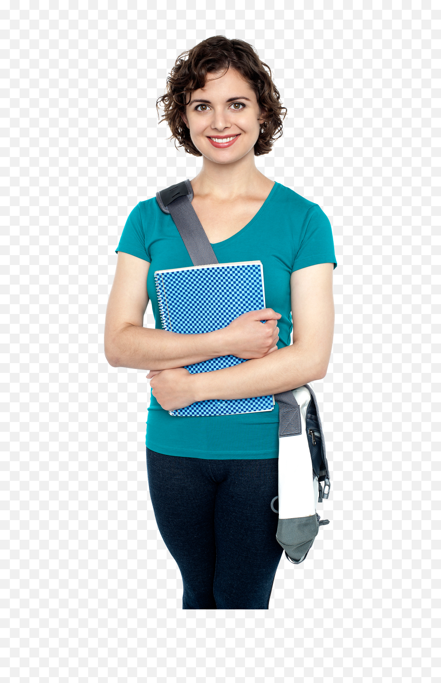 Young Girl Student - Transparent Background School Girl Png College Students With Bag,Dress Transparent Background