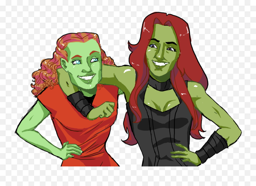 Download Well I Drew Gaila And Gamora - Gaila Vs Gamora Png,Gamora Transparent