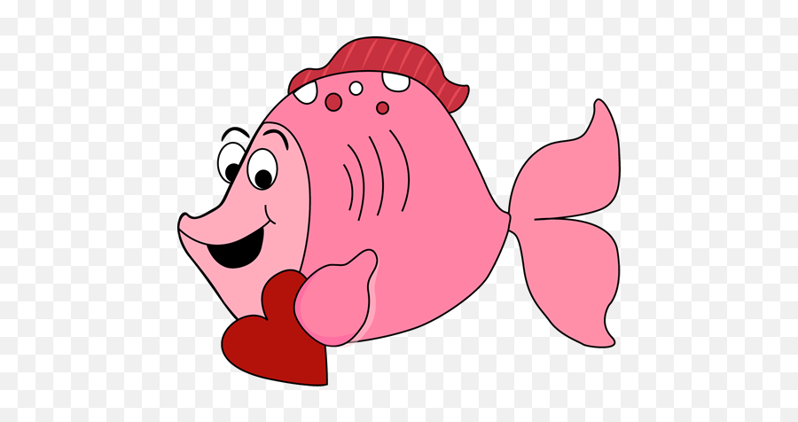 Cartoon Valentineu0027s Day Fish Clip Art - Cartoon Valentineu0027s Valentine Fish Clip Art Png,Cartoon Fish Png