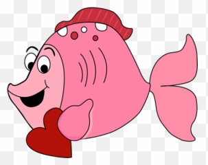 Cartoon Valentineu0027s Day Fish Clip Art - png