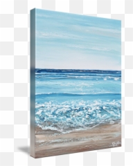 Sapphire Waves Giclee Print Art Coastal Abstract Painting Textured Ocean Beach Turquoise Blue - Vertical png
