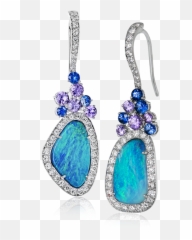 Boulder - Diamond Australian Opal Earrings Png,Diamond Earrings Png