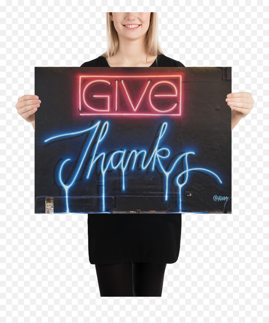 Give Thanks Poster - Adam Fujita Nyc Png,Give Thanks Png