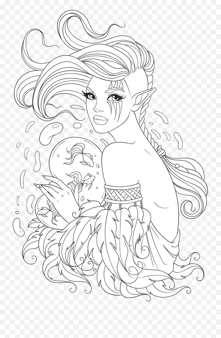 Free Adult Coloring Pages Printable Pdf - Fictional Character Png,Transparent Coloring Pages