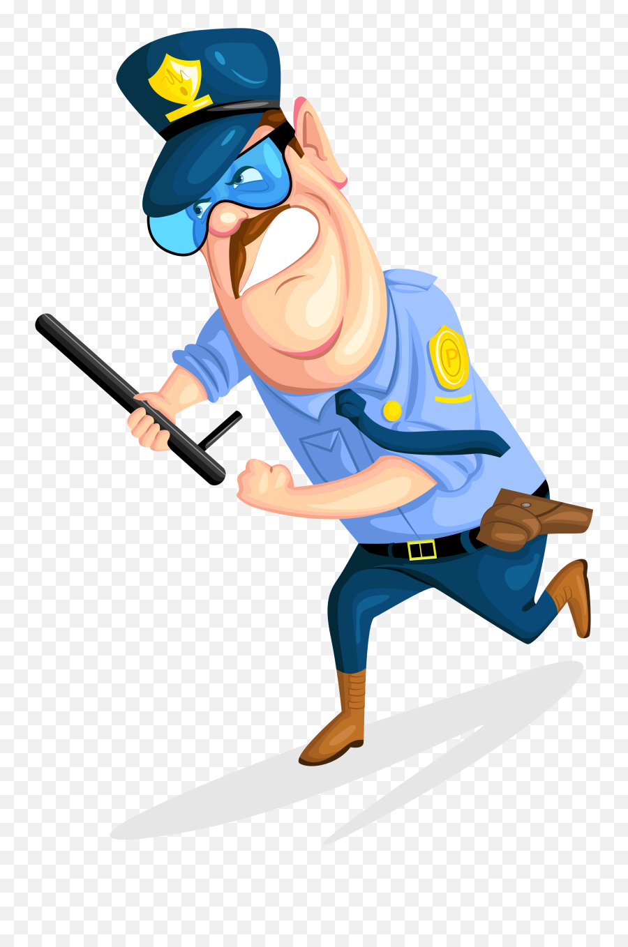 Cartoon Guard Police Officer Batons - Security Guard Png Images Cartoon,Guard Png