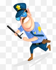Cartoon Guard Police Officer Batons - Security Guard Png Images Cartoon,Guard Png