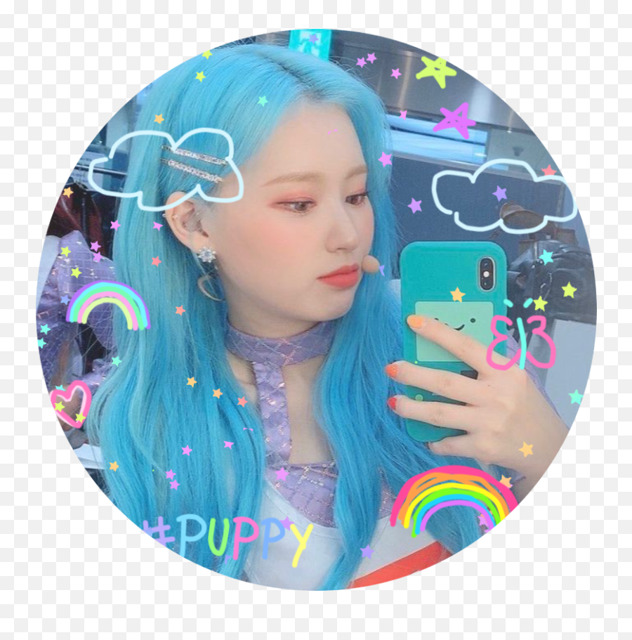 U208a Elly Twt Icon Bts Wallpaper Girl - Blue Kpop Icons Png,Lisa Blackpink Icon