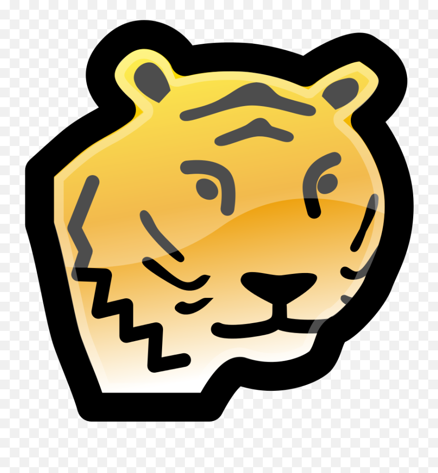 Filetiger Iconsvg - Wikimedia Commons Black And White Cute Tiger Clipart Png,Lsu Icon