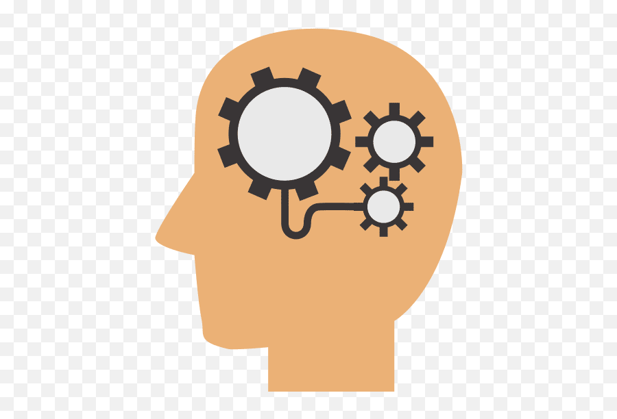 Head Brain Gears Solution Idea Icon Flat Style - Canva Png,Brain Gears Icon Png