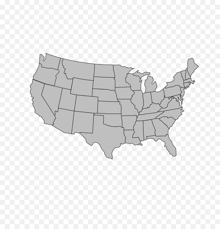 States Vector Map America Outline - East Coast And West Coast Png,United States Outline Png