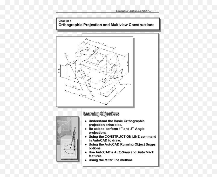 Pdf Engineering Graphics And Autocad 4 - 1 Orthographic Vertical Png,Orthographic Icon