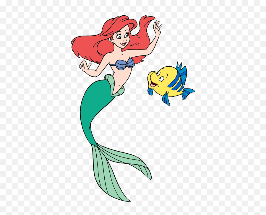 Free Ariel And Flounder Clipart Pack - Ariel Disney Clipart Png,Flounder Png