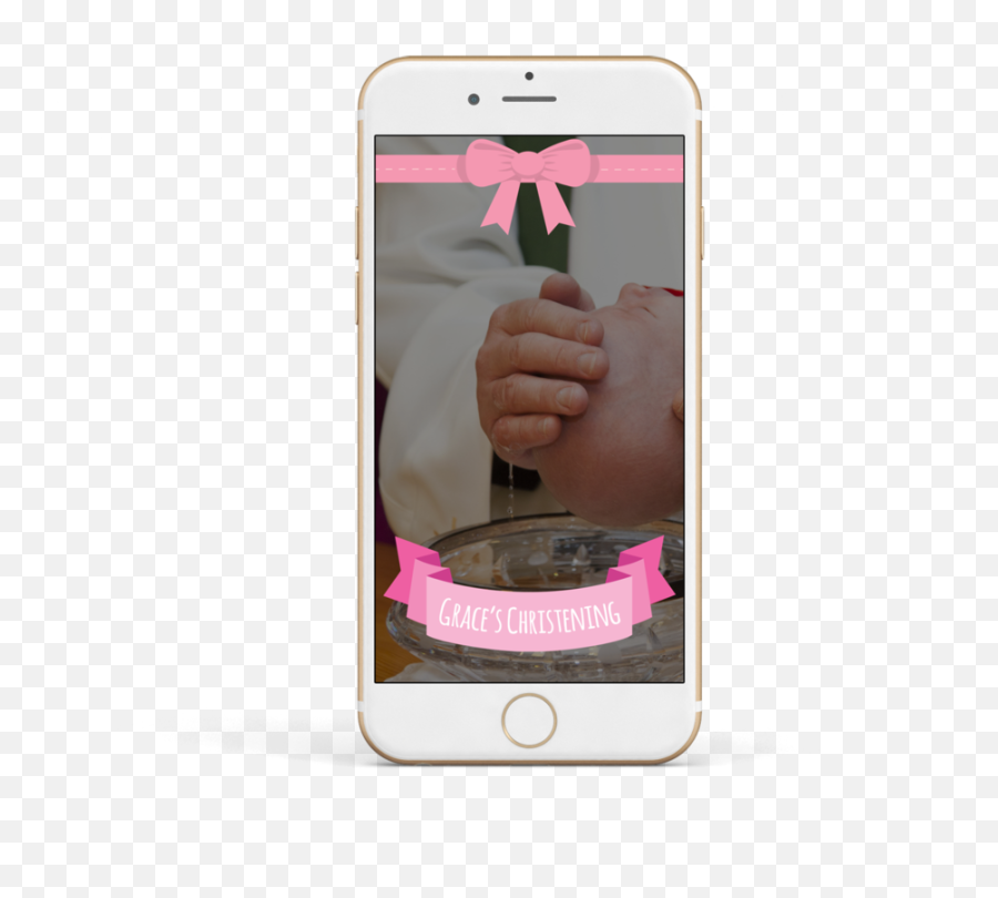Download Christening Pink Bow Png Image With No Background - Iphone,Pink Bow Png