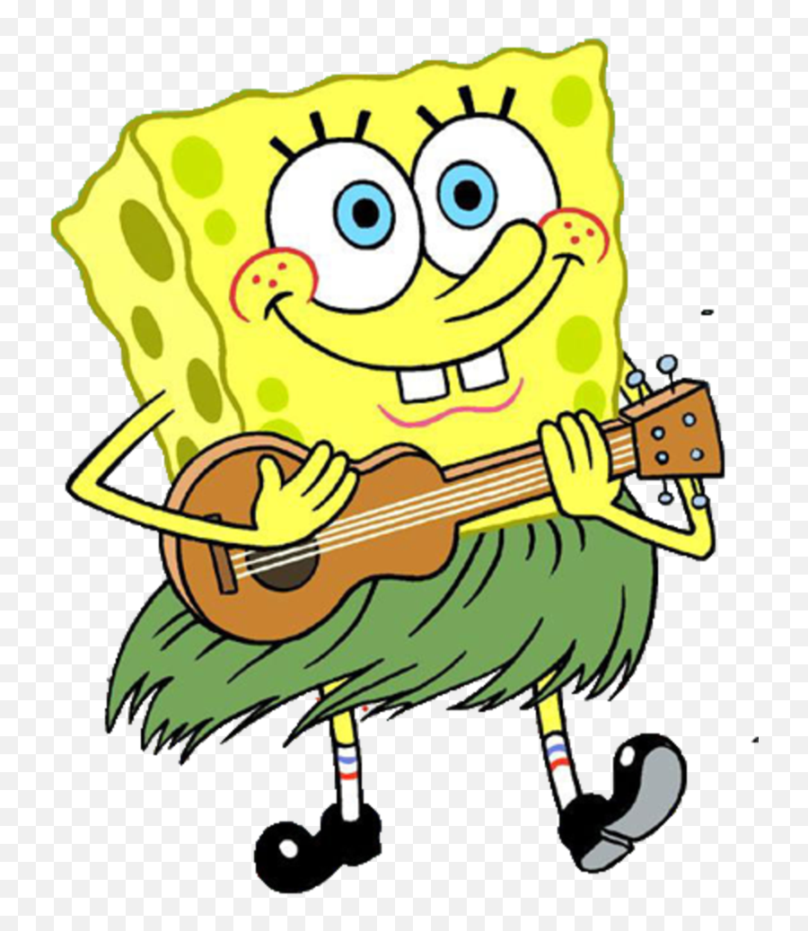 Check Out This Transparent Spongebob Playing The Guitarpng Png Guitar
