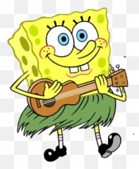 Check Out This Transparent Spongebob Playing The Guitarpng Png Guitar