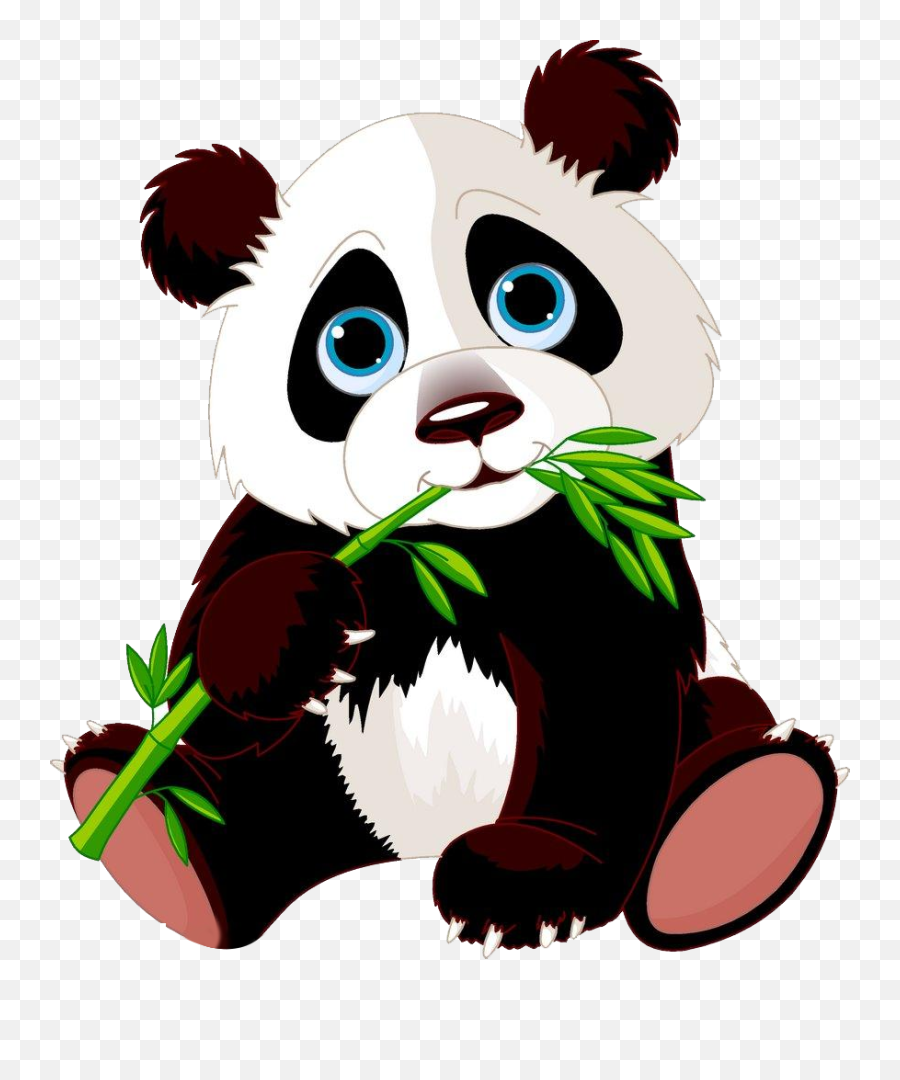 Panda Bears Cartoon Animal Images Free To Downloadall - Baby Panda Eating Bamboo Cartoon Png,Bear Transparent