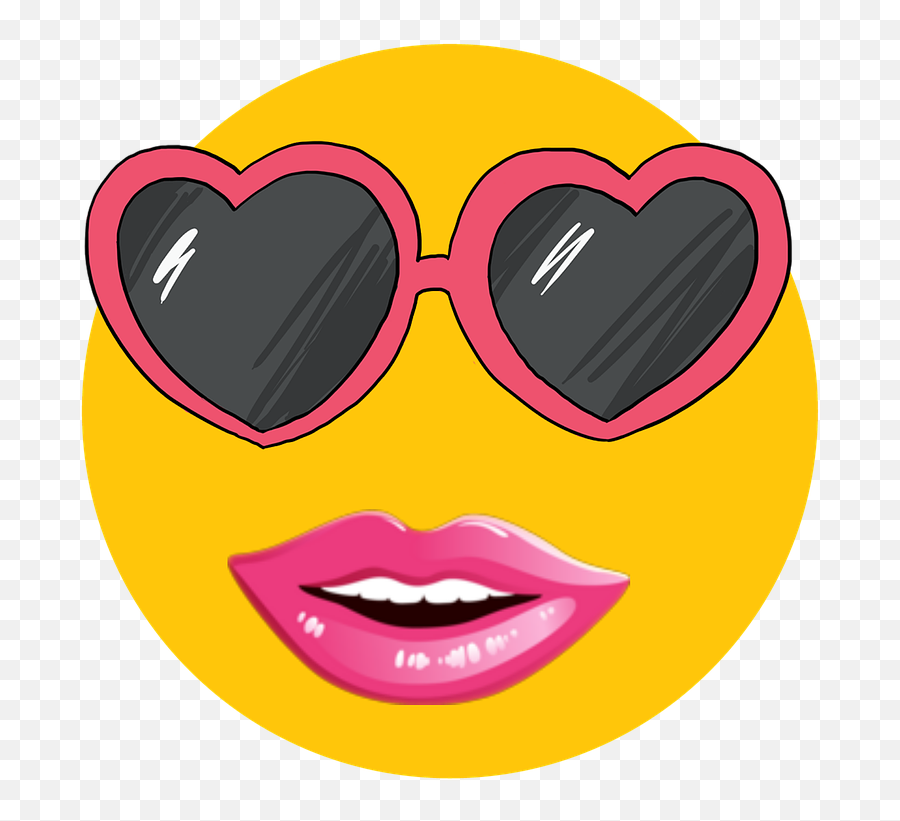 Emoji Emotions Face - Sunglasses Png,Lipstick Emoji Png