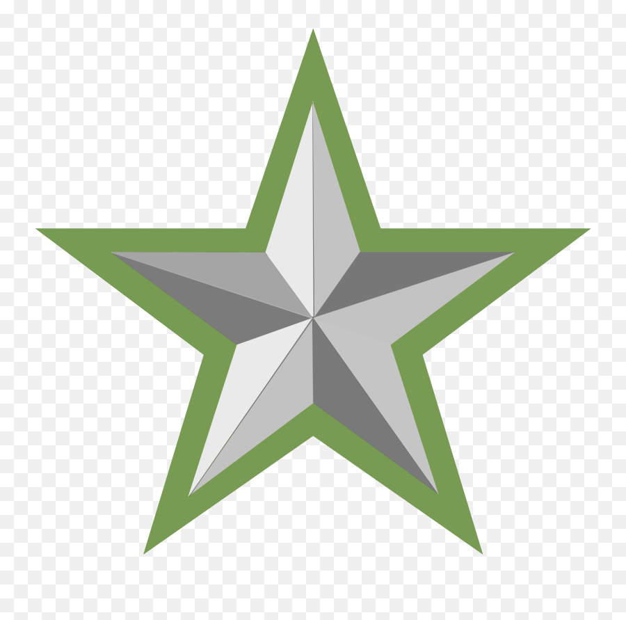 Silver Star With Green Border - Rockstar Energy Drink Logo Png,Green Border Png