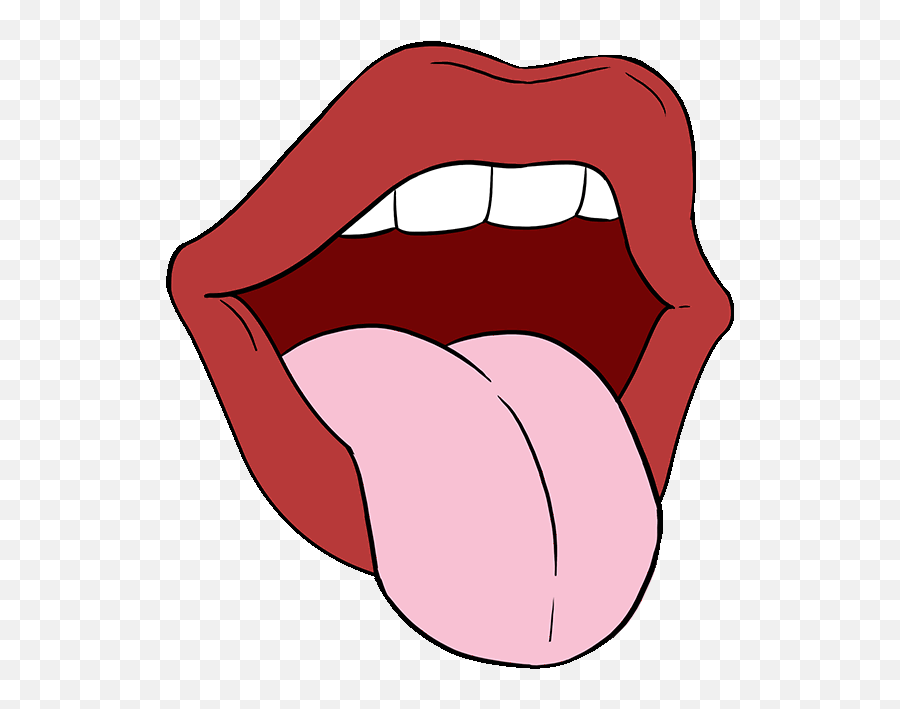How To Draw A Mouth And Tongue - Tongue Drawing Png,Mouth Transparent