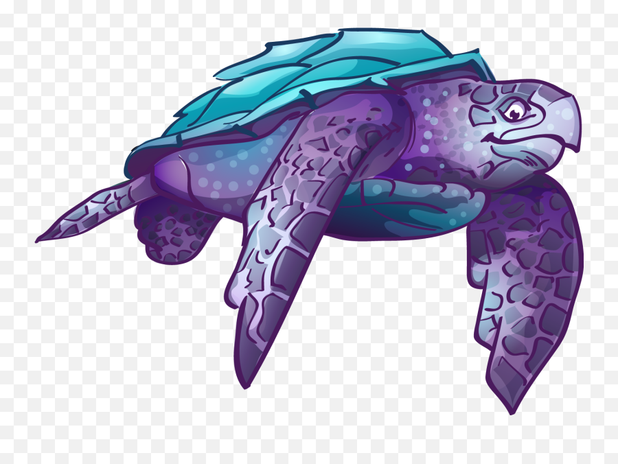 Download Cartoon Leatherback Sea Turtle - Full Size Png Purple Sea Turtle Cartoon,Sea Turtle Png
